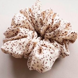 Brown polkadot oversized hair scrunchie